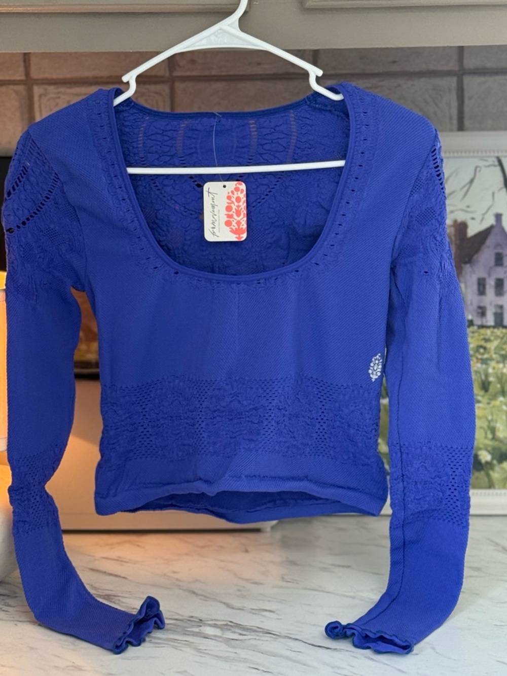 Free People Scoop Neck Crochet Crop Top